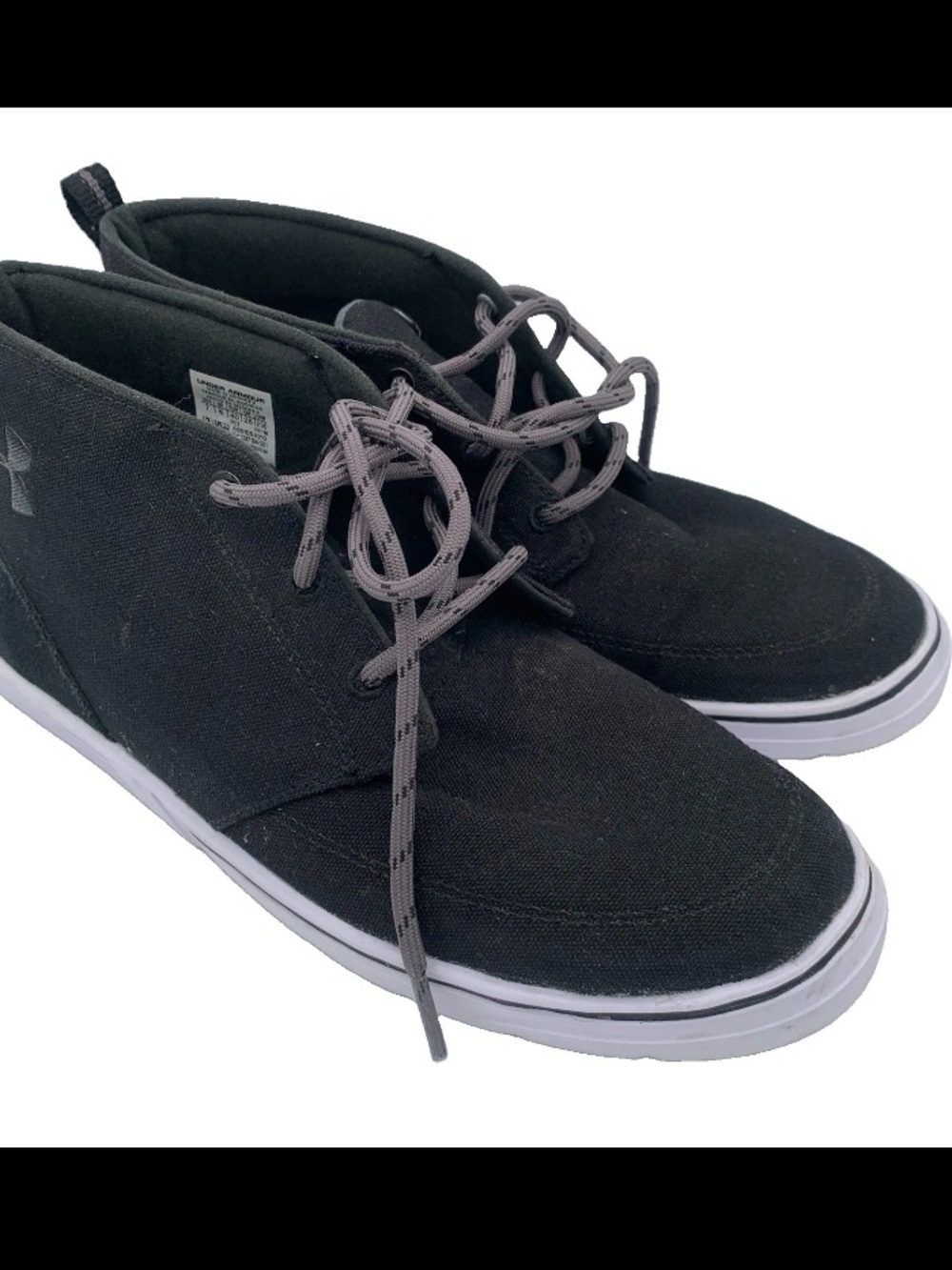 Under Armour Street Encounter Black Lace-Up Casual Sneakers Men's Sz 7 Women 8.5